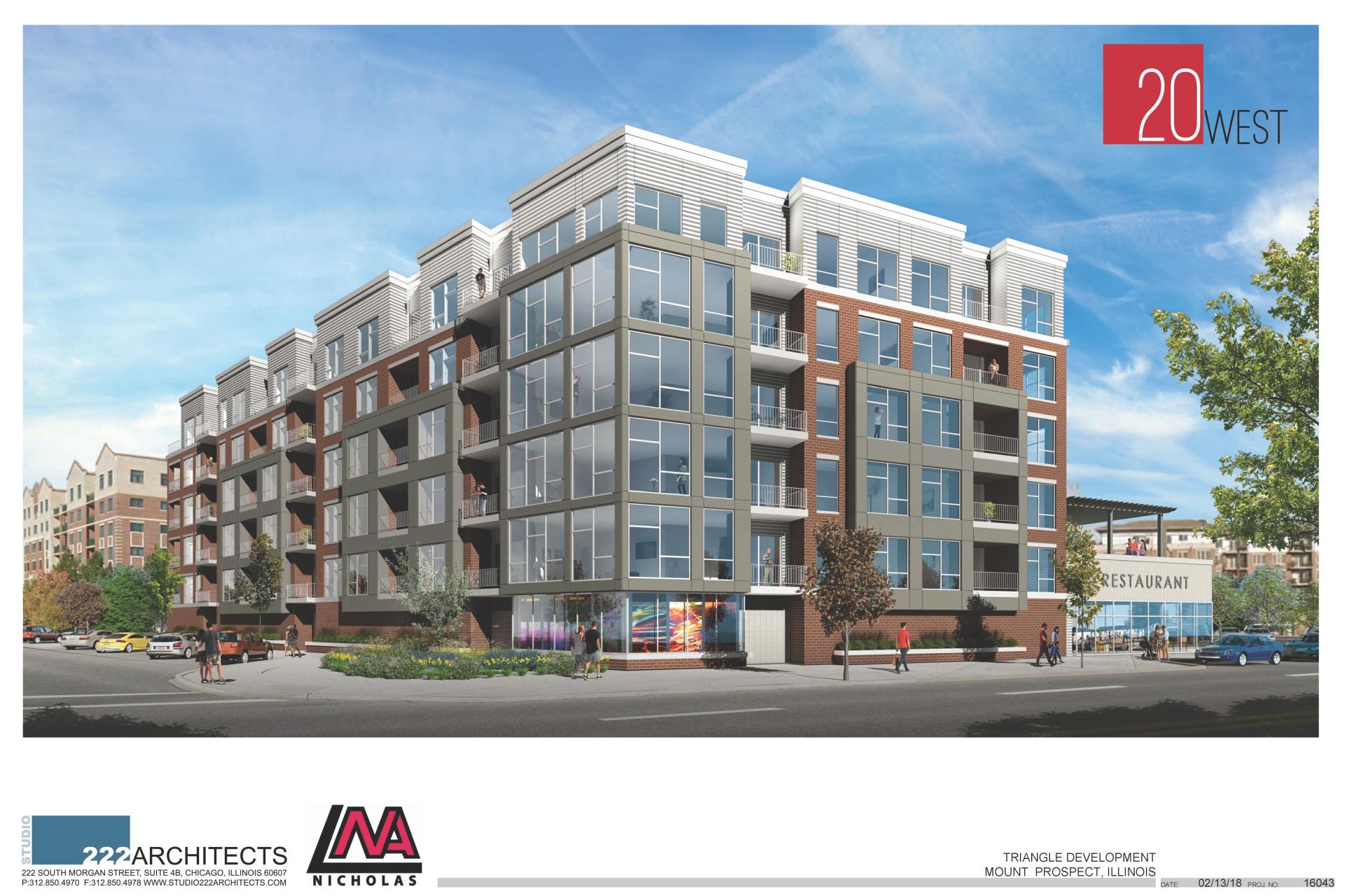 Visual representation of a new apartment building design